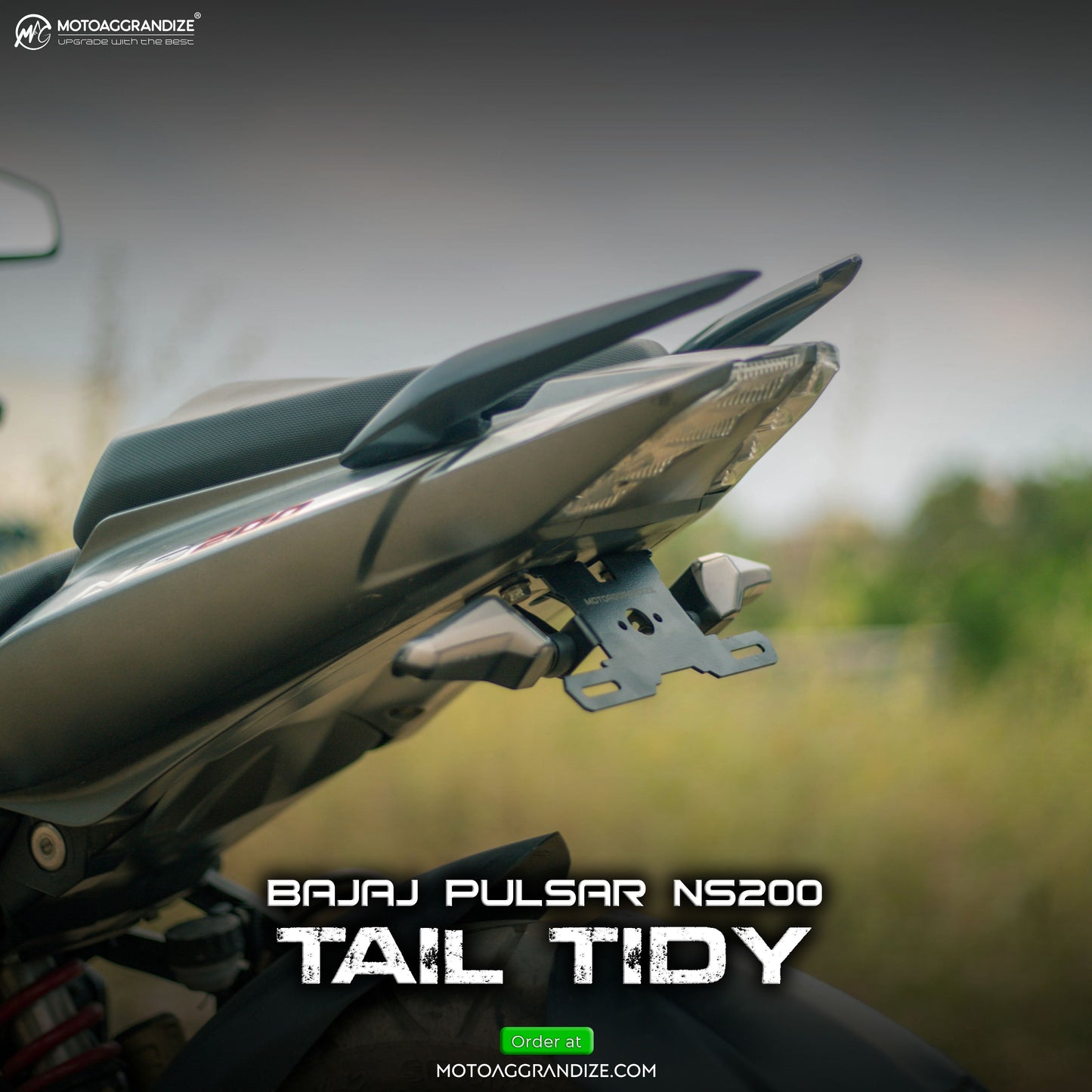 Fender Eliminator/ Tail Tidy for Bajaj Pulsar NS 200 & RS 200 | Color: BLACK