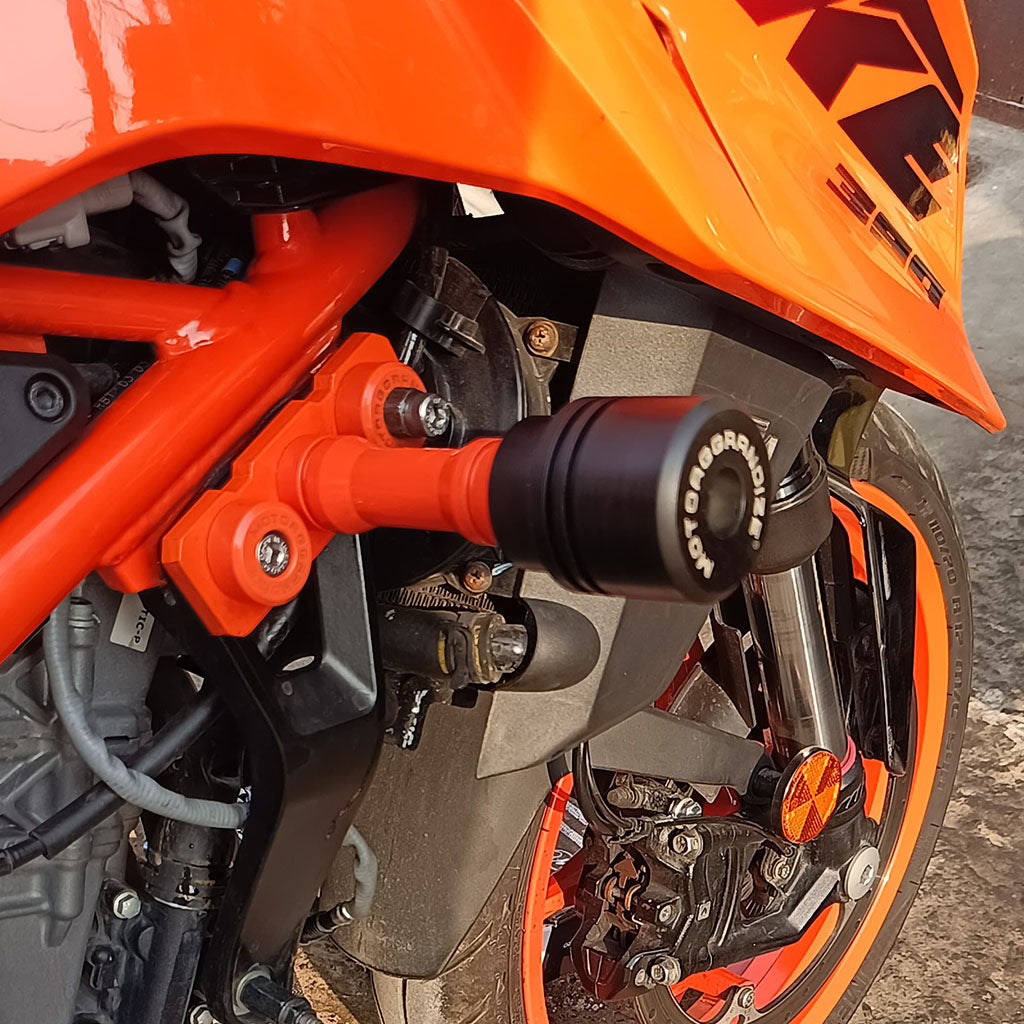 Motoaggrandize Frame sliders/ Crash Protectors for KTM Duke 250 | 390 Gen 3
