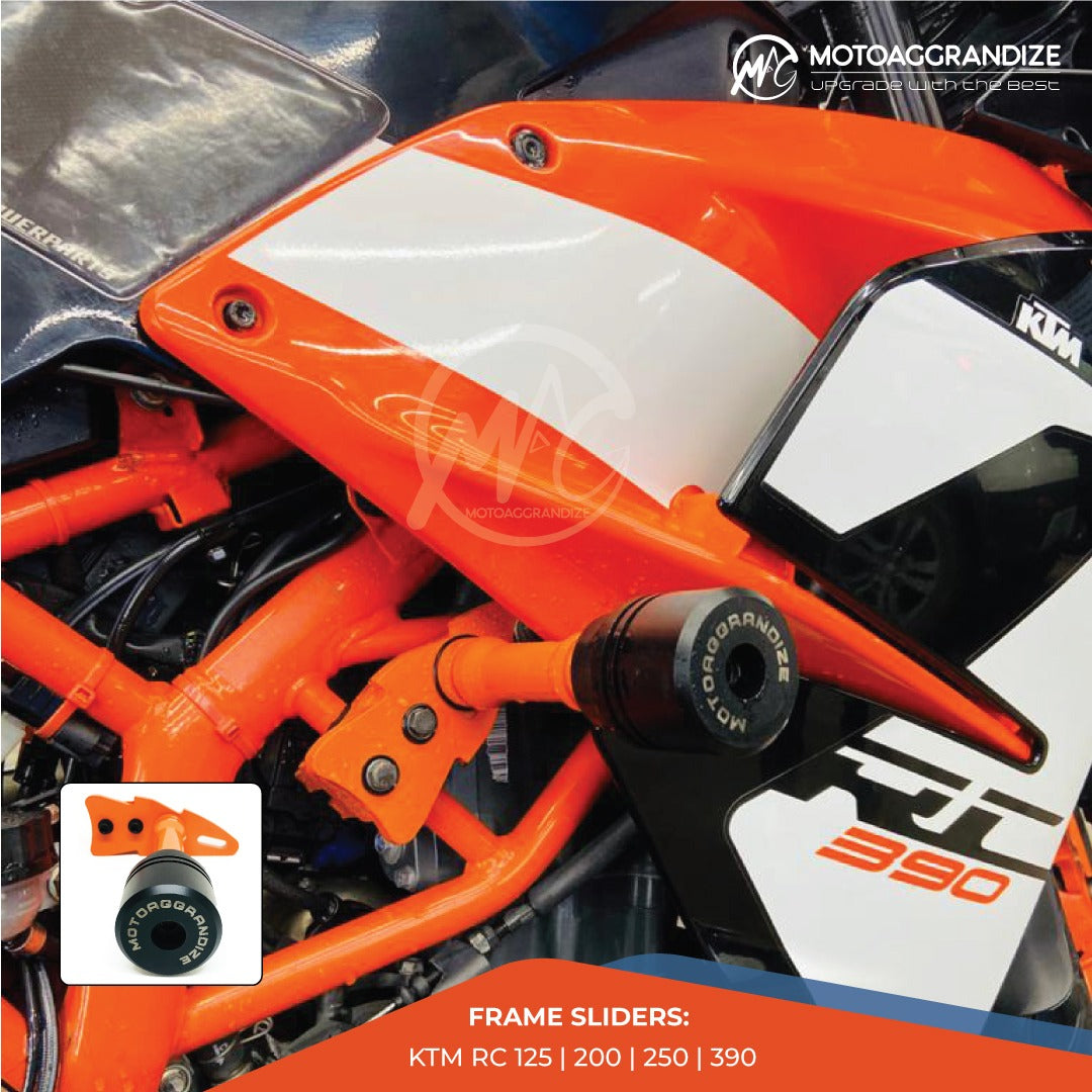 KTM RC 125/ 200/ 250/ 390 Combo | Frame Sliders, Compact Tail Tidy, Radiator Guard, Fork Sliders