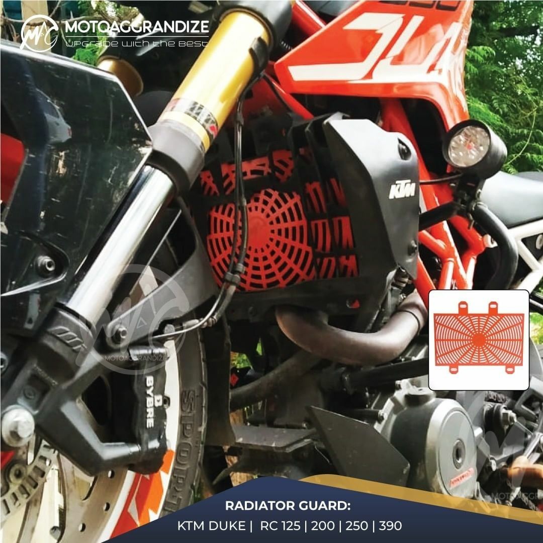 KTM Duke 125/ 200/ 250/ 390 Combo | Frame Sliders, Compact Tail Tidy, Radiator Guard, Fork Sliders, Handlebar Raisers 2-inch