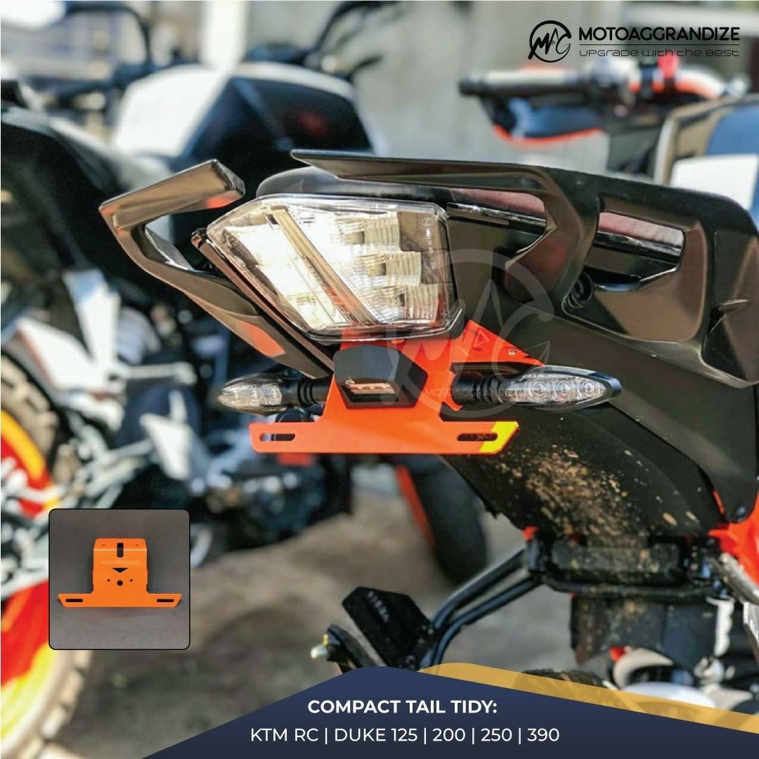 KTM Duke 125/ 200/ 250/ 390 Combo | Frame Sliders, Compact Tail Tidy, Radiator Guard, Fork Sliders, Handlebar Raisers 2-inch