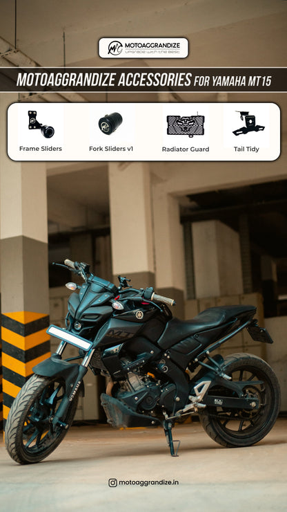 Yamaha MT15 Combo | Frame Sliders, Radiator Guard, Fork Sliders, Tail Tidy
