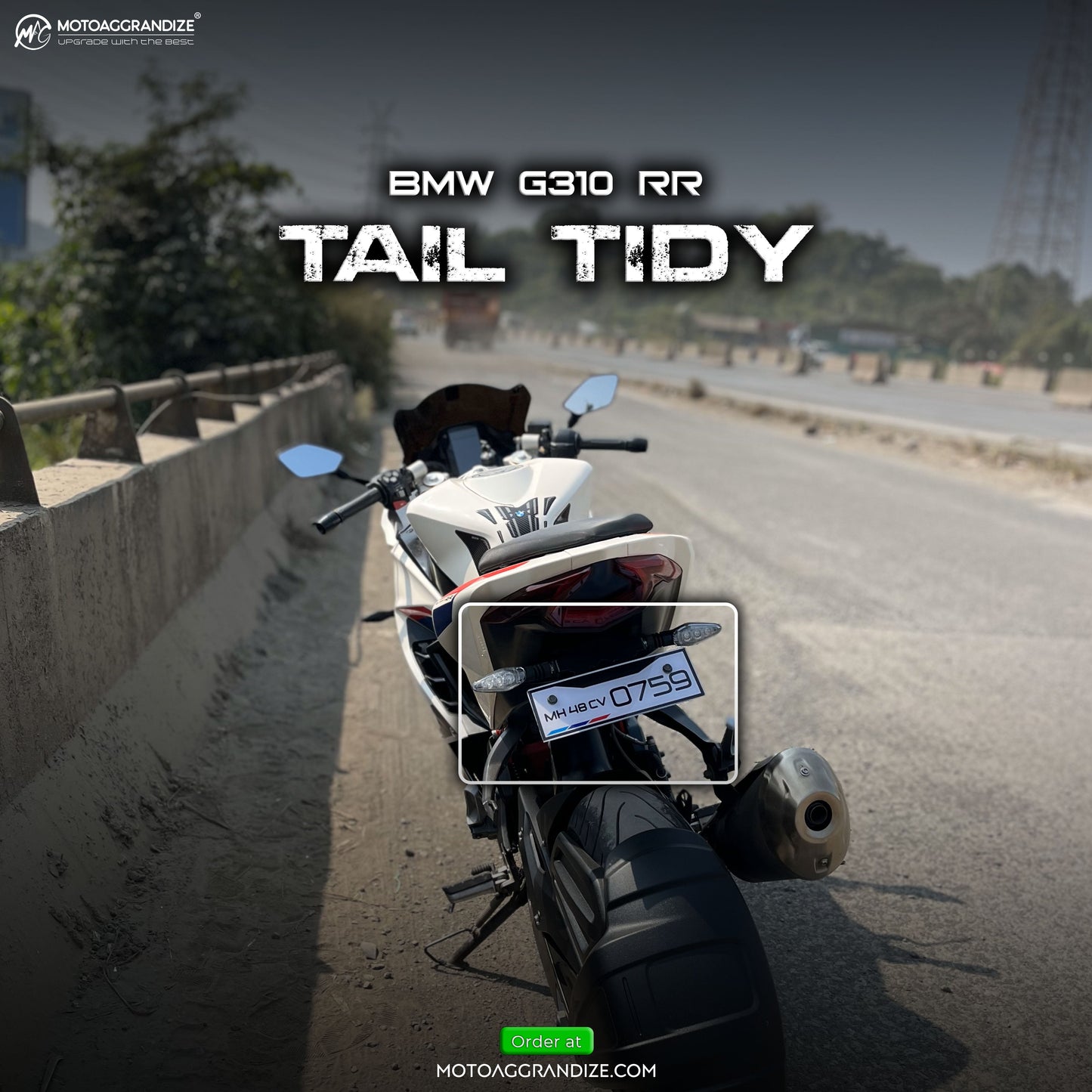 MOTOAGGRANDIZE Tail Tidy/ Fender Eliminator for TVS Apache RR310 | BMW G 310 RR