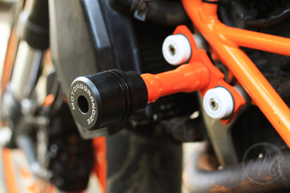 Motoaggrandize Frame sliders/ Crash Protectors for KTM Duke 125 | 160 | 200 | 250 | 390 (Gen 1 & 2)
